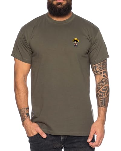 Ruffy Icon Straw Hat Besticktes Herren T-Shirt - Manga Stick Pirat Anime One, Farbe:Khaki, Größe:L Ruffy Icon Straw Hat Besticktes Herren T-Shirt - Manga Stick Pirat Anime One, Farbe:Khaki, Größe:L von Tee Kiki