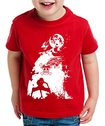 Ruffy Schiff Zorro One Manga Kinder T-Shirt Anime Piece, Kinder T-Shirt Größe:134-146 (9-11 Jahre), Kinder Farben:Rot von Tee Kiki