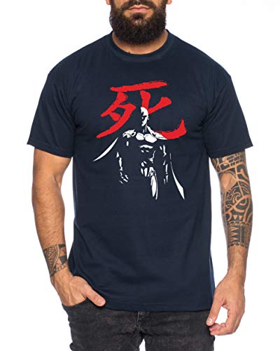 Saitama Stand Herren T-Shirt Punch one Anime Manga, Farbe:Dunkelblau, Größe:XL von Tee Kiki