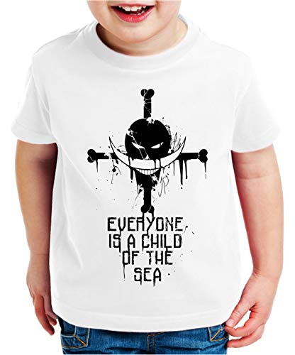Sea Zorro One Manga Kinder Ruffy T-Shirt Anime Piece, Kinder T-Shirt Größe:152-164 (12-14 Jahre), Kinder Farben:Weiß von Tee Kiki