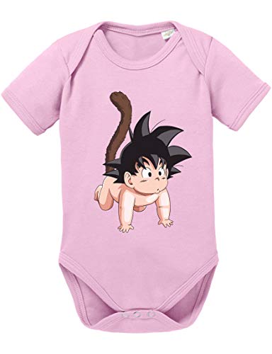 Son Baby Dragon Ball Strampler Bio Baumwolle Body Jungen & Mädchen 0-12 Monate, Größe:62/2-3 Monate, Farbe:Rosa von Tee Kiki