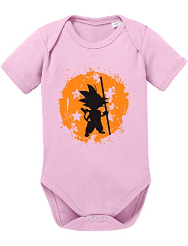 Son Bruch Dragon Ball Strampler Bio Baumwolle Baby Body Jungen & Mädchen 0-12 Monate, Größe:62/2-3 Monate, Farbe:Rosa von Tee Kiki