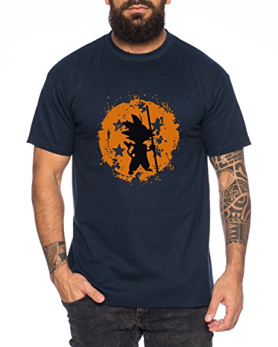 Son Bruch Dragon Goku Ball Herren T-Shirt, Farbe:Dunkel Blau;Größe:XL von WhyKiki