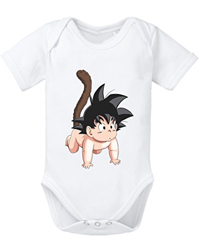 Son Goku Baby Strampler Body Dragon Master Son Ball Vegeta Turtle Roshi Db, Größe:62;Farbe:Weiss von Tee Kiki