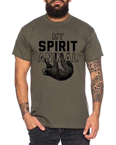 Spirit Herren T-Shirt Cooles lustiges Fun Shirt, Größe:M, Farbe:Khaki von Tee Kiki