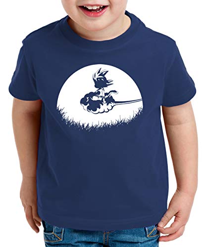 Sunrise Goku Kinder T-Shirt Son Dragon Master Ball Vegeta Turtle Roshi Db, Kinder T-Shirt Größe:122-128 (7-8 Jahre), Kinder Farben:Dunkel Blau von Tee Kiki