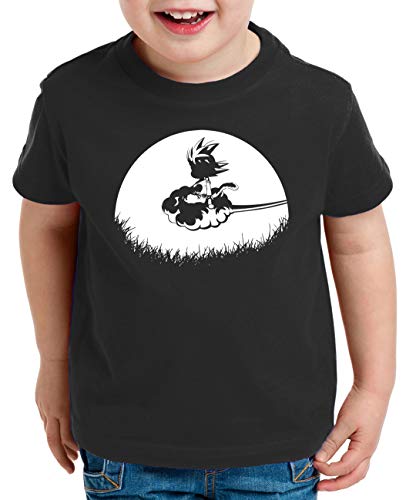 Sunrise Goku Kinder T-Shirt Son Dragon Master Ball Vegeta Turtle Roshi Db, Kinder T-Shirt Größe:134-146 (9-11 Jahre), Kinder Farben:Schwarz von Tee Kiki
