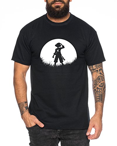 Sunrise Ruffy Herren T-Shirt one Luffy Monkey D. Piece, Farbe:Schwarz, Größe:XL von Tee Kiki