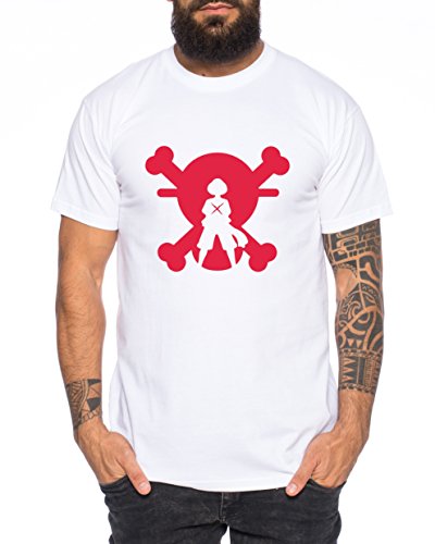 XR Ruffy One Monkey Anime Piece Herren T-Shirt, Farbe:Weiss;Größe:4XL von WhyKiki