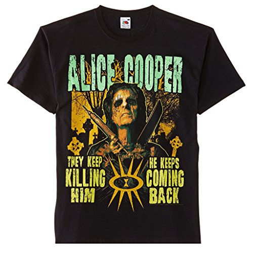 Alice Cooper Graveyard Rock Heavy Metal offiziell Männer T-Shirt Herren (Small) von Tee Shack