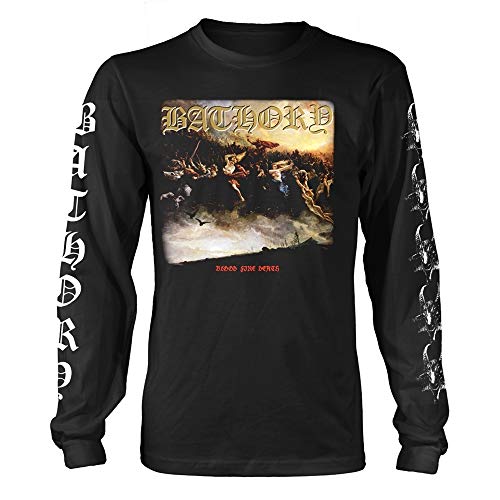 Bathory Longsleeve Blood Fire Death 2 offiziell Männer T-Shirt Herren (Medium) von Tee Shack