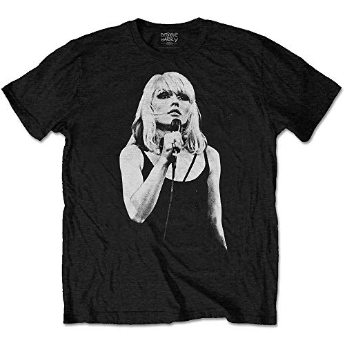 Blondie Debbie Harry Mic Pose 2 Parallel Lines offiziell Männer T-Shirt Herren (XX-Large) von Tee Shack