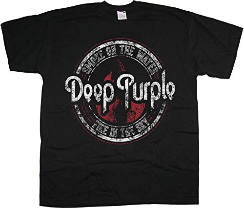 Deep Purple Smoke on The Water Design Rock offiziell Männer T-Shirt Herren (Medium) von Tee Shack