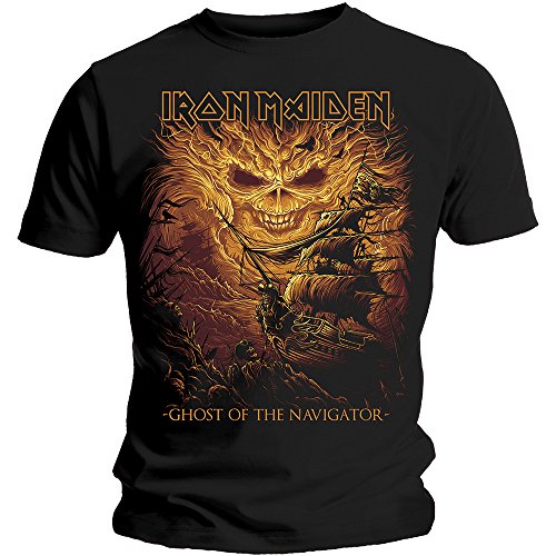 Iron Maiden Ghost of The Navigator Steve Harris offiziell Männer T-Shirt Herren (Small) von Tee Shack