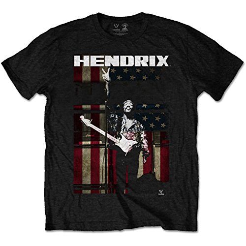 Jimi Hendrix Experience Peace Flag Rock offiziell Männer T-Shirt Herren (Large) von Tee Shack