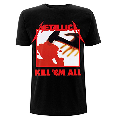 Metallica Kill 'Em All Tracklisting Whiplash offiziell Männer T-Shirt Herren (Large) von Tee Shack