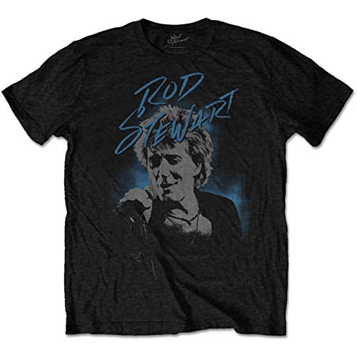 Rod Stewart Mic Pose Rock offiziell Männer T-Shirt Herren (X-Large) von Tee Shack