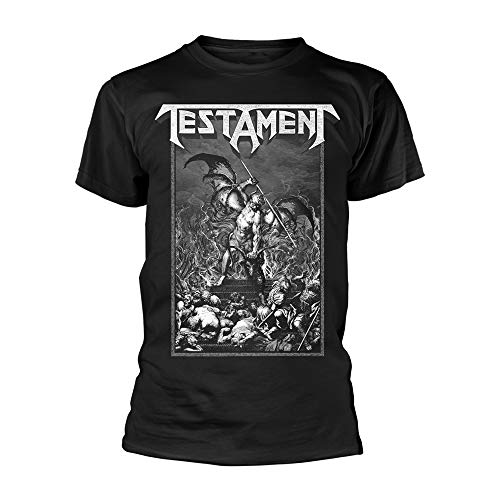 Testament Pitchfork Horns offiziell Männer T-Shirt Herren (Large) von Tee Shack