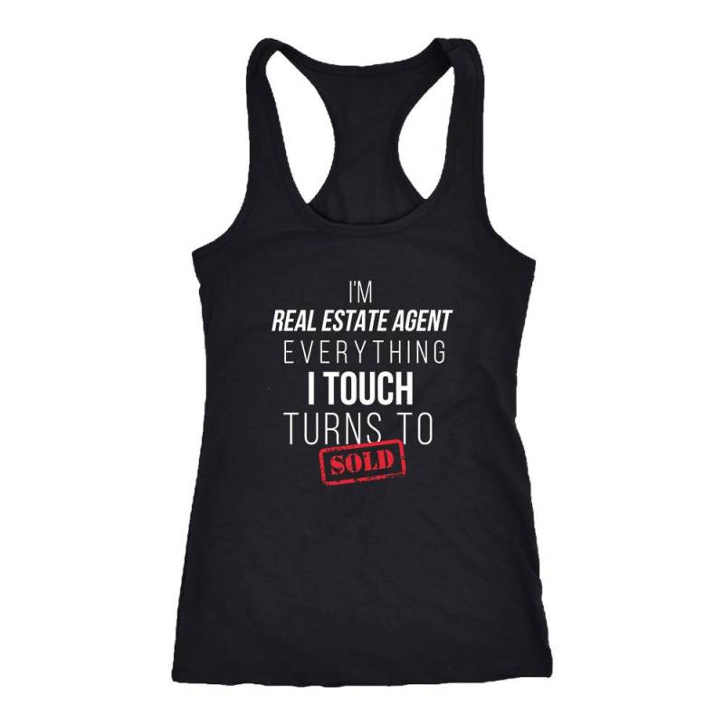 Immobilienmakler Racerback Tank Top T-Shirt. Lustige Tank von TeeDino