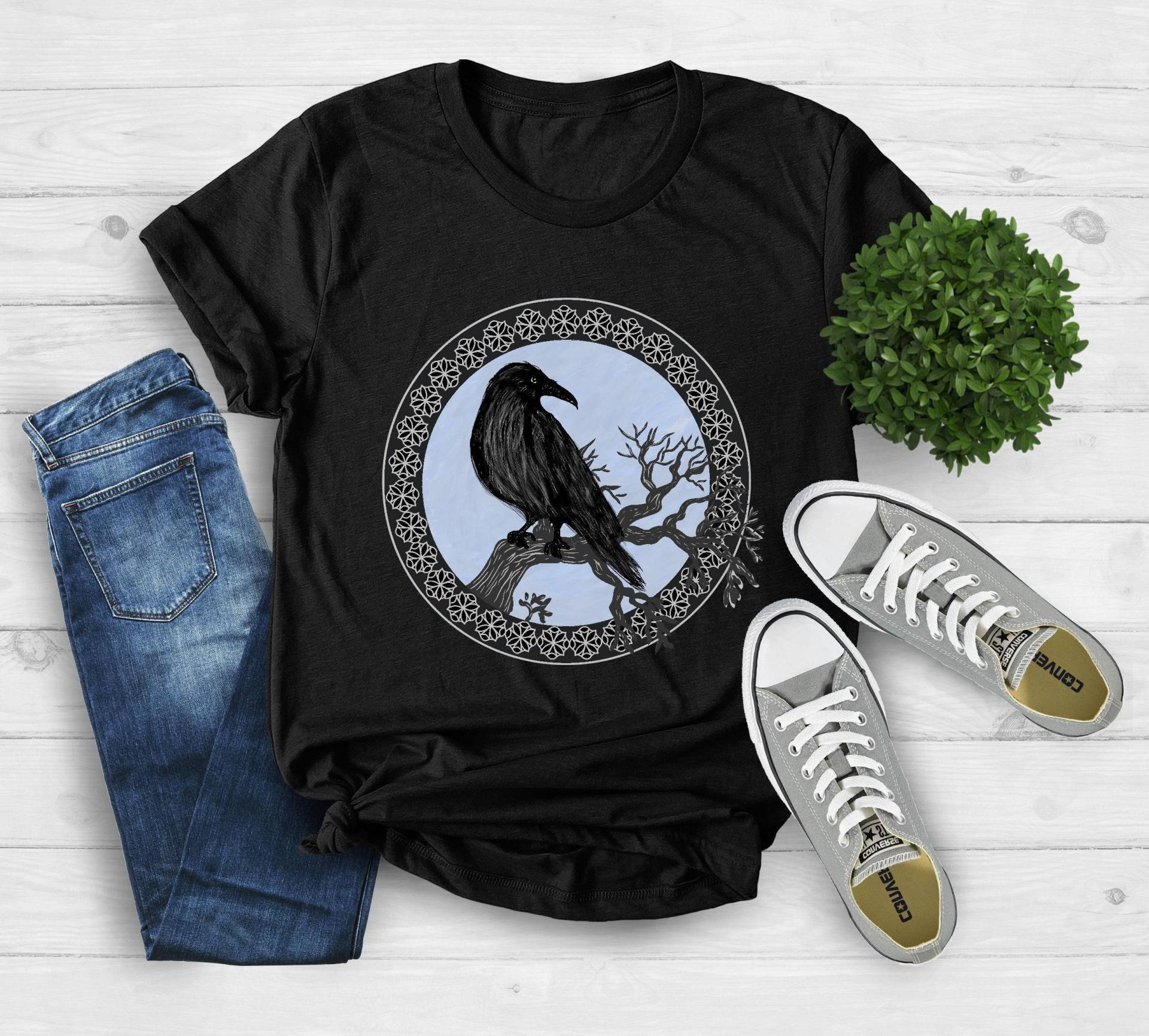 Raben Liebhaber Shirt, Wikinger Baum Geschenk Für Männer, Frau Vogel Geschenk, Krähe Shirt Raben Liebhaber Shirt, Wikinger Baum Geschenk Für Männer, Frau Vogel Geschenk, Krähe Shirt von TeeIslandCo