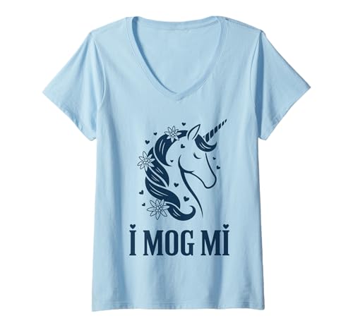 Damen I Mog Mi Einhorn – Bayern Fan Trachtenshirt Volksfest Frauen T-Shirt mit V-Ausschnitt von TeeNova Creations
