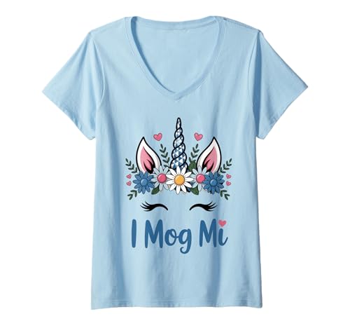 Damen I Mog Mi Einhorn – Bayern Fan Trachtenshirt Volksfest Frauen T-Shirt mit V-Ausschnitt von TeeNova Creations