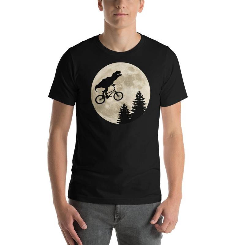 T-Rex Fahrradtour Über Dem Mond - Unisex T-Shirt von TeeSpiral