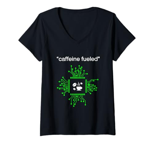 Damen Programmierer Kaffee - Koffein Fueled T-Shirt mit V-Ausschnitt Damen Programmierer Kaffee - Koffein Fueled T-Shirt mit V-Ausschnitt von TeeTees Dev
