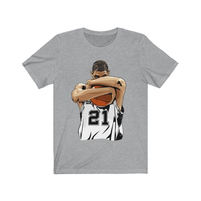 Tim Duncan Clutching Basketball T-Shirt von TeeWise