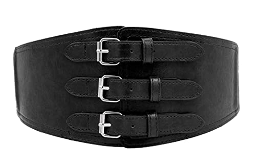 Damen Obi Gürtel Vintage breite elastische Taille Band verstellbar dehnbare Cinch Triple Breasted Gürtel (schwarz, one size) von TeeYee