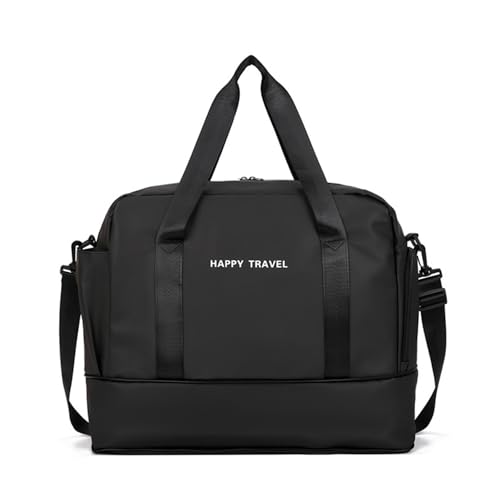 Reisetasche Damen Weekender Bag Handgepäck Tasche wasserdichte Tragetasche mit Schuhfach Handschlaufe für Flugzeug Reisen Schwarz von TeeYee