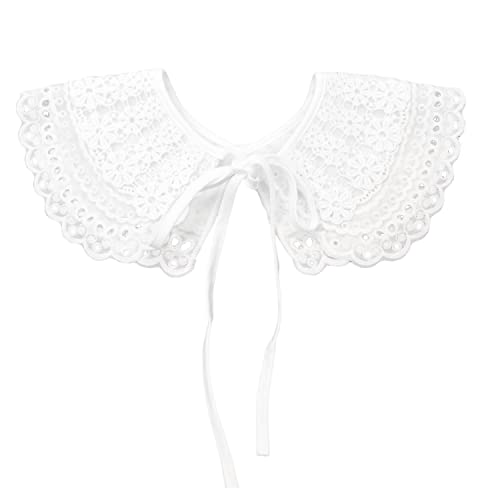 TeeYee Damen Krageneinsatz Abnehmbare Fake Kragen Stickerei Aushöhlen Blumen Spitze Blusenkragen Halskrause für Kleid/Hemd 021 von TeeYee