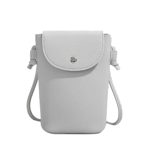 TeeYee Damen PU Leder Klein Handytasche Umhängetasche Multifunktion Crossbody Bag Grau von TeeYee