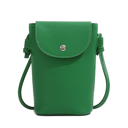 TeeYee Damen PU Leder Klein Handytasche Umhängetasche Multifunktion Crossbody Bag Grün von TeeYee