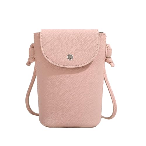 TeeYee Damen PU Leder Klein Handytasche Umhängetasche Multifunktion Crossbody Bag Rosa von TeeYee