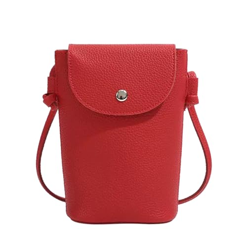 TeeYee Damen PU Leder Klein Handytasche Umhängetasche Multifunktion Crossbody Bag Rot von TeeYee
