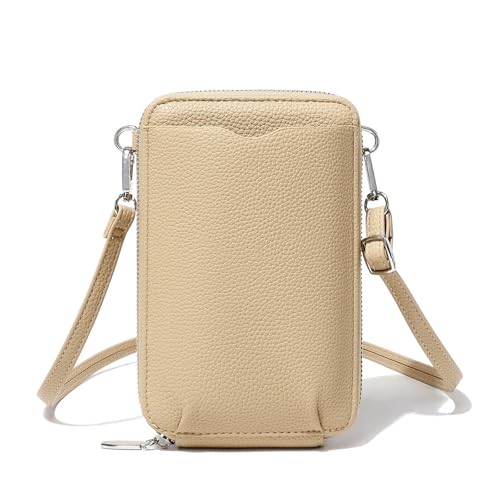 TeeYee Damen PU Leder Kleine Geldbeutel Brieftasche Geldbörse Multifunktion Handytasche Apricot von TeeYee