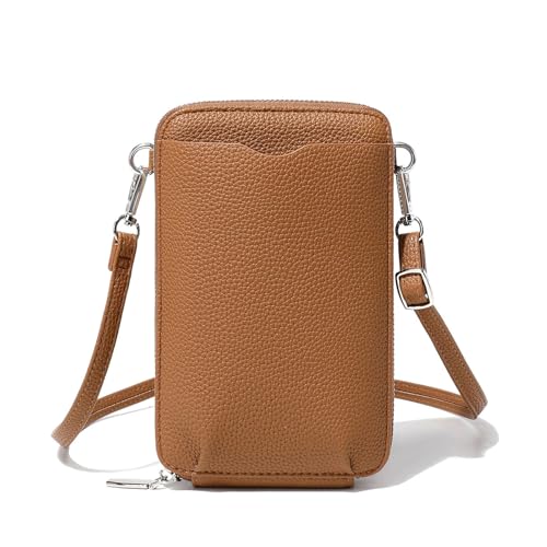 TeeYee Damen PU Leder Kleine Geldbeutel Brieftasche Geldbörse Multifunktion Handytasche Braun von TeeYee