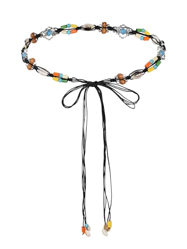 TeeYee Damen Quaste Gürtel Boho Style Flechtgürtel Mädchen Bauchkette Taillengürtel Bindegürtel Schmaler Gürtel für Kleid Belt Women Schwarz TeeYee Damen Quaste Gürtel Boho Style Flechtgürtel Mädchen Bauchkette Taillengürtel Bindegürtel Schmaler Gürtel für Kleid Belt Women Schwarz von TeeYee