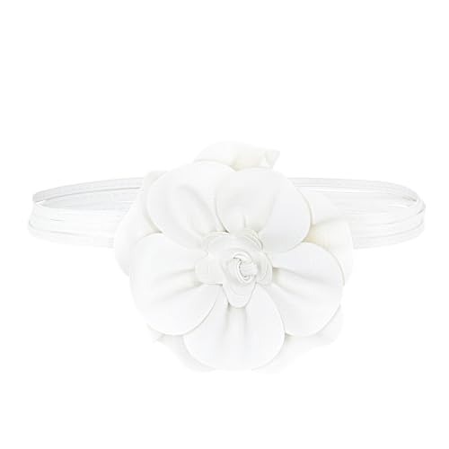 TeeYee Damen PU Leder Blumen Gürtel Boho Wickelgürtel Flechtgürtel Taillengürtel Schmaler Gürtel für Kleid Weiß von TeeYee