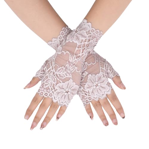 TeeYee Handschuhe Damen Elegant Damen Spitze Fingerlose Mesh Spitzen Handschuhe Spitzenhandschuhe für Hochzeit Braut Knigge Xiangyu-131 TeeYee Handschuhe Damen Elegant Damen Spitze Fingerlose Mesh Spitzen Handschuhe Spitzenhandschuhe für Hochzeit Braut Knigge Xiangyu-131 von TeeYee