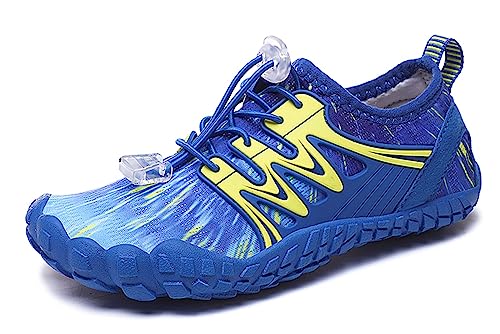 Teechodina Kinder Barfußschuhe Barfussschuhe Kleinkind Wasserschuhe Strandschuhe Schnell Trocknend Badeschuhe Unisex Aquaschuhe für Jungen Mädchen, A Blau, 26 von Teechodina