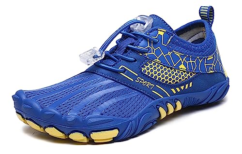 Teechodina Kinder Barfußschuhe Barfussschuhe Kleinkind Wasserschuhe Strandschuhe Schnell Trocknend Badeschuhe Unisex Aquaschuhe für Jungen Mädchen, B Blau, 29 von Teechodina