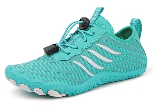 Teechodina Kinder Barfußschuhe Barfussschuhe Kleinkind Wasserschuhe Strandschuhe Schnell Trocknend Badeschuhe Unisex Aquaschuhe für Jungen Mädchen, C Blau, 29 von Teechodina