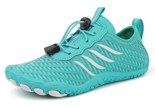 Teechodina Kinder Barfußschuhe Barfussschuhe Kleinkind Wasserschuhe Strandschuhe Schnell Trocknend Badeschuhe Unisex Aquaschuhe für Jungen Mädchen, C Blau, 36 von Teechodina