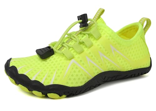 Teechodina Kinder Barfußschuhe Barfussschuhe Kleinkind Wasserschuhe Strandschuhe Schnell Trocknend Badeschuhe Unisex Aquaschuhe für Jungen Mädchen, D Gelb, 35 von Teechodina