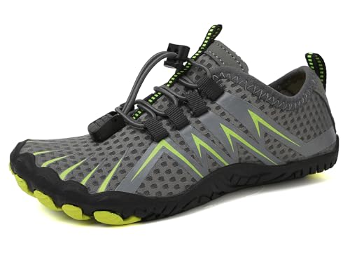 Teechodina Kinder Barfußschuhe Barfussschuhe Kleinkind Wasserschuhe Strandschuhe Schnell Trocknend Badeschuhe Unisex Aquaschuhe für Jungen Mädchen, D Grau, 36 von Teechodina