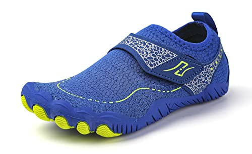 Teechodina Kinder Barfußschuhe Kleinkind Barfussschuhe Wasserschuhe Strandschuhe Schnell Trocknend Badeschuhe Aquaschuhe für Jungen Mädchen, F Blau, 31 von Teechodina
