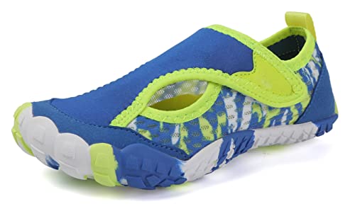 Teechodina Kinder Barfußschuhe Kleinkind Barfussschuhe Wasserschuhe Strandschuhe Schnell Trocknend Badeschuhe Aquaschuhe für Jungen Mädchen, G Blau, 25 von Teechodina