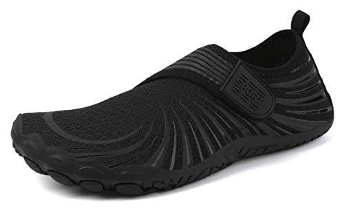 Teechodina Kinder Barfußschuhe Kleinkind Barfussschuhe Wasserschuhe Strandschuhe Schnell Trocknend Badeschuhe Aquaschuhe für Jungen Mädchen, H Schwarz, 30 von Teechodina